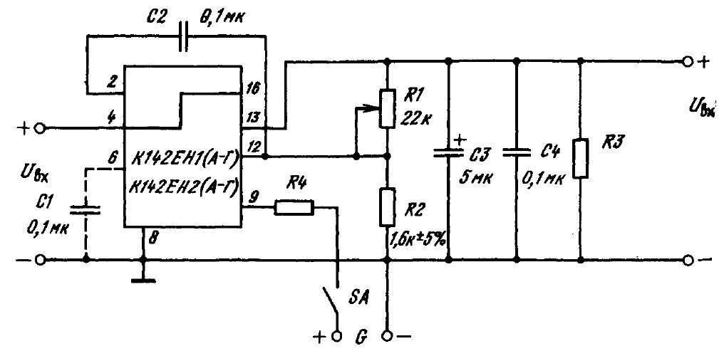 Кр142ен2б характеристики схема подключения