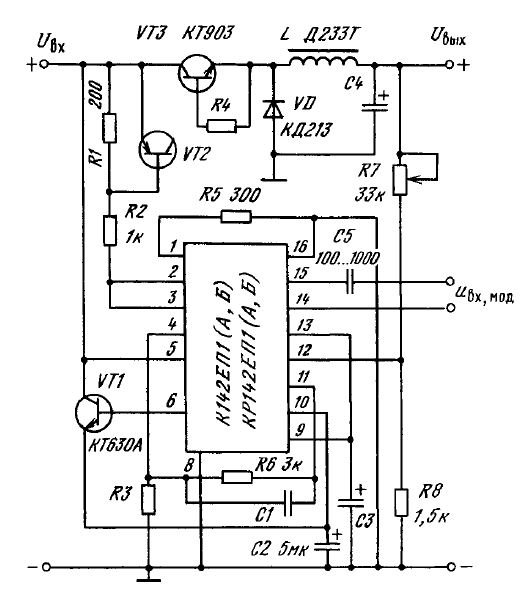 Кр142ен14 схема включения
