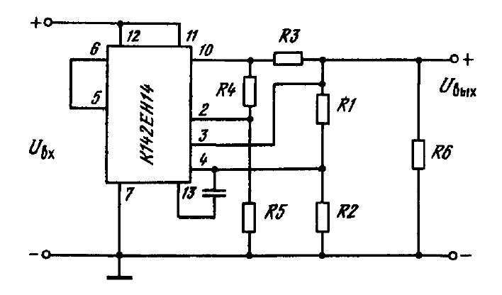 Кр142ен8а схема включения с регулировкой