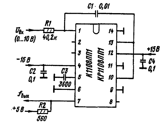 Кр1100ск2 схема включения