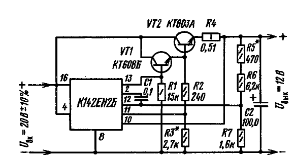 Кр142ен9б характеристики схема подключения