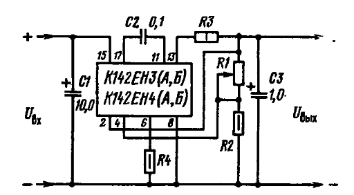 Кр142ен14 схема включения