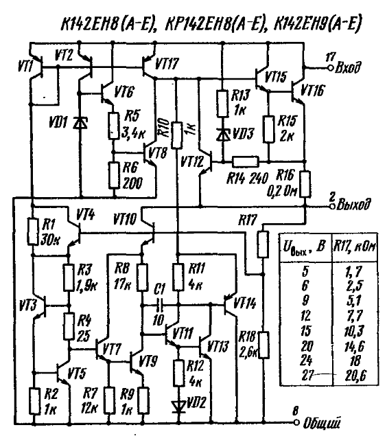 Кр142ен8а схема включения