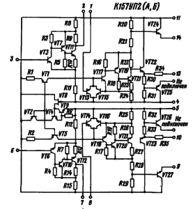 Электрическая схема включения К157УП2 (А, Б)