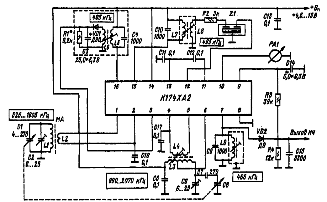 Приемник ам ссб на к174ха2 схема