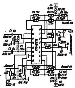 Принципиальная схема электронного регулятора громкости и баланса каналов. Типовая схема включения микросхемы К174УН12