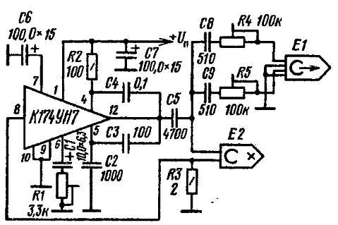 Микросхема к174ун7. Генератор НЧ на микросхеме к174ун7. Генератор звуковой частоты на микросхеме к174ун7. Генератор звуковой частоты на к174ун7 схема. Генератор стирания подмагничивания на к174ун7.
