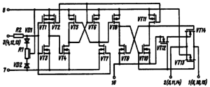 Принципиальная схема одного канала микросхем К590КШ, КР590КН2