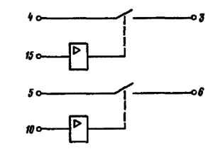 Функциональная схема микросхем К590КН9 и КР590КН9 (состояние ключей соответствует сигналу высокого уровня на входах управления)