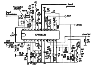 Принципиальная схема усилителя яркостного сигнала в канале записи видеомагнитофона формата VHS